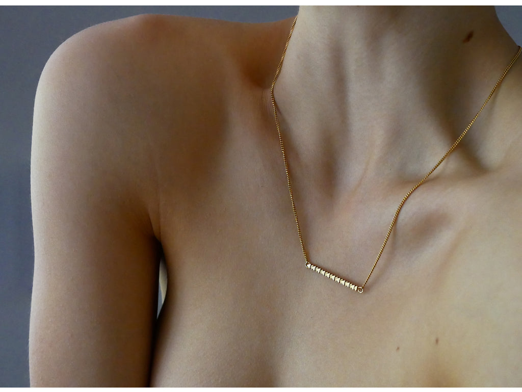 gold tri line necklace by may hofman jewellery 