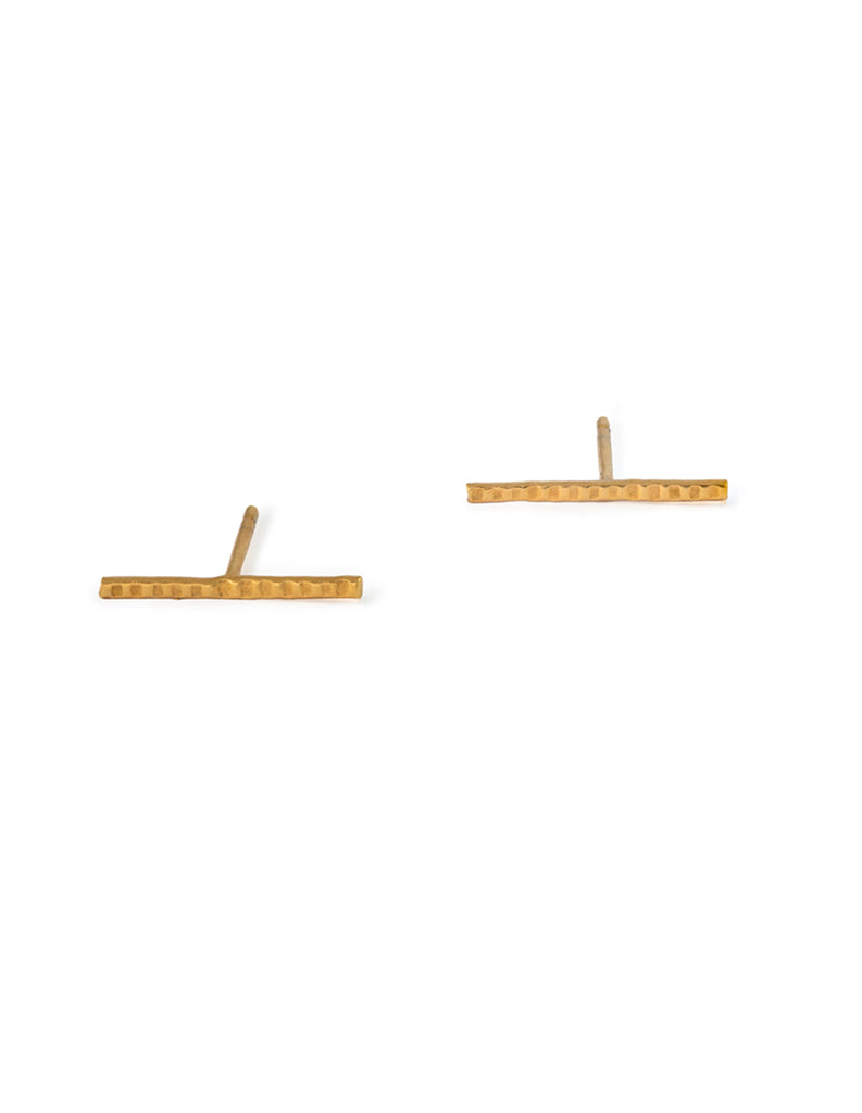 Large Gold Rune Studs by May Hofman Jewellery 