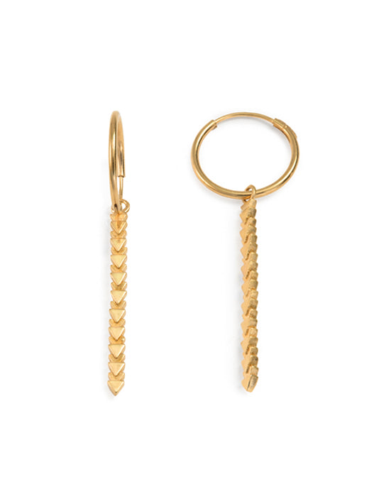 Gold Tri Line Hoops by May Hofman Jewellery