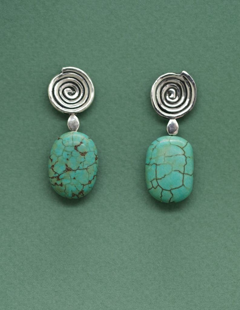 Silver Turquoise Drop